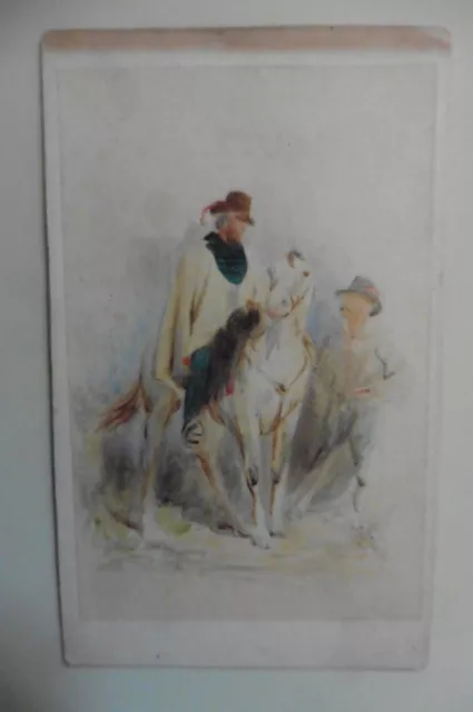 Photo CDV général italien Giuseppe Garibaldi à cheval -Risorgimento - aquarellée