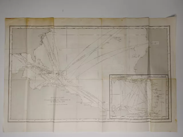 Route Chart Illustrating Routes Described In Hydrographic Office US Navy Map 129
