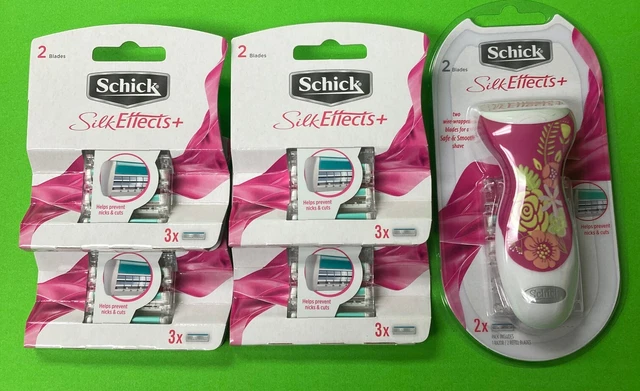 14 Schick Silk Effects Plus Femmes Rasoir Lames Recharge Cartouches 3 4