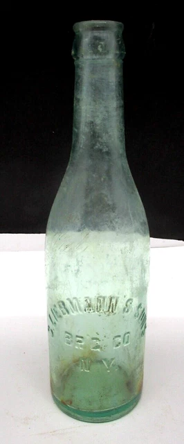 Vintage S. Liebmann's Sons Brewing Co Registered SLS  Aqua Beer Bottle