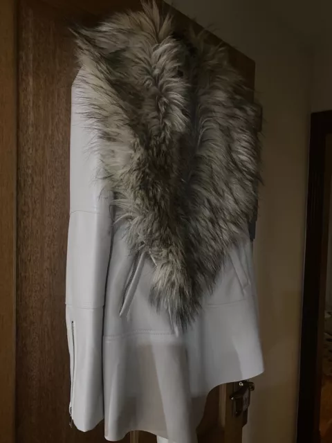 Lipsy faux leather faux fur collar waterfall jacket sales