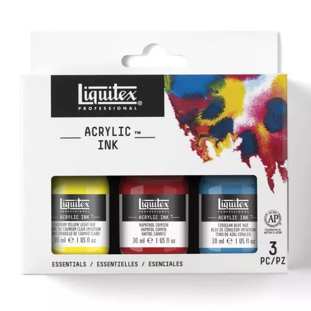 Liquitex Professionnel Acrylique Encre Essentiel Couleur Ensemble De 3