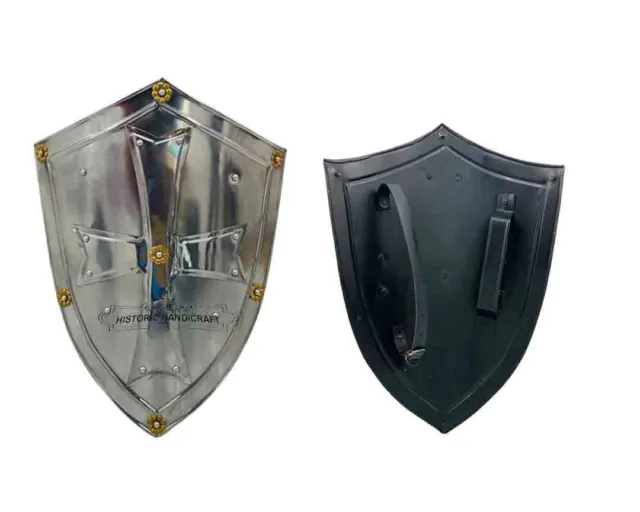 Medieval Knight Heater Shield Sca Larp Waster 18 Guage Steel Battle Armor Shield