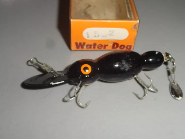 VINTAGE FISHING LURE Wooden Bomber Bait Co Water Dog Series #1507