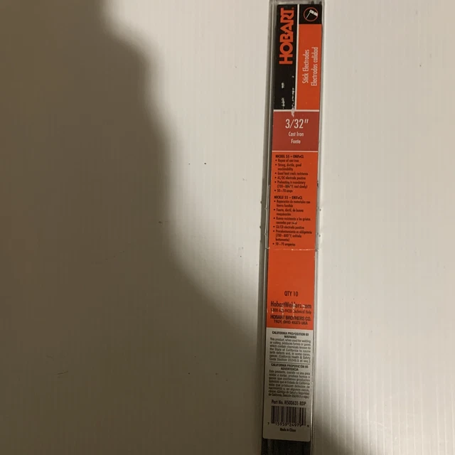 Hobart H500631-RDP Nickel 55 Stick Electrode Welding Rod 3/32 inch 0.5 lbs