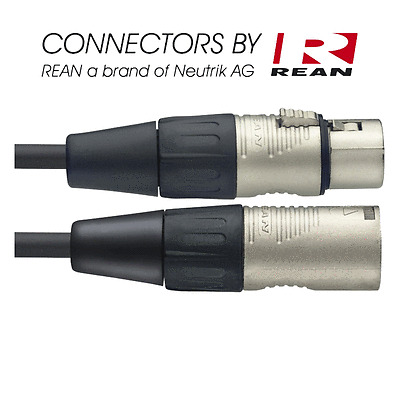 Câble XLR 3 Broches Mâle Femelle Conecteurs Neutrik REAN Long 3 METRES