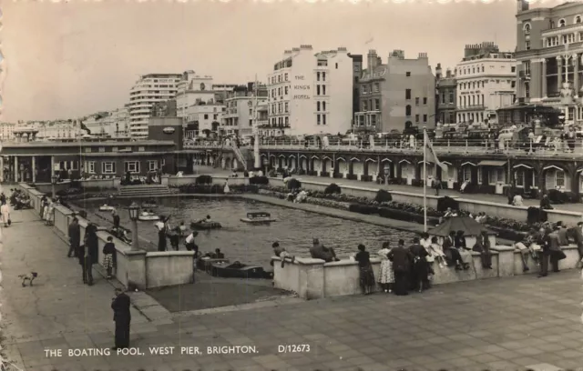 Vintage 1958 Sussex Echt Foto Postkarte, Bootfahrt Pool, West Kai, Brighton XO7