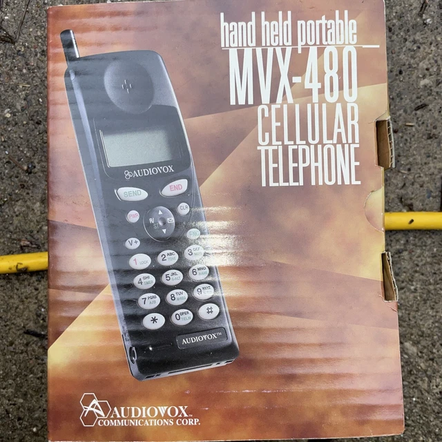  Audiovox MVX-480 Vintage Cell Phone Mobile, Charger, Manual, Original Box