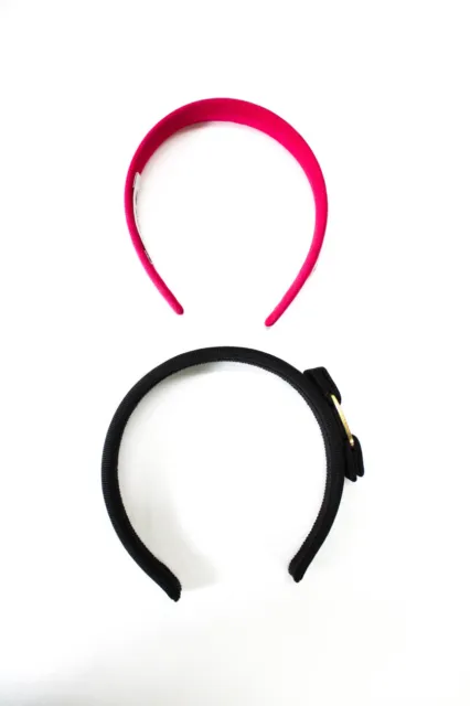 Salvatore Ferragamo Lacoste Womens Grosgrain Logo Headbands Pink Black Lot 2