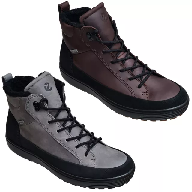 ECCO MENS WINTER Boots Soft 7 Tred Hi Cut Ankle Fur Lined Fashion