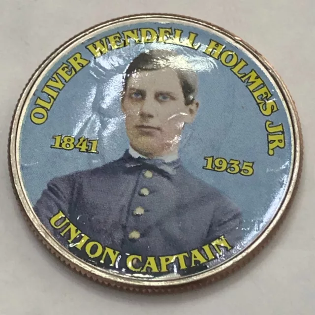 Colorized Kennedy half dollar. OLIVER WENDELL HOLMES JR. UNION CAPTAIN. #79