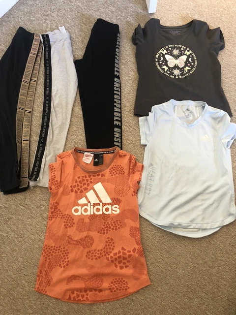 girls age 9-10 years adidas and mix bundle of leggings and shirts clothes