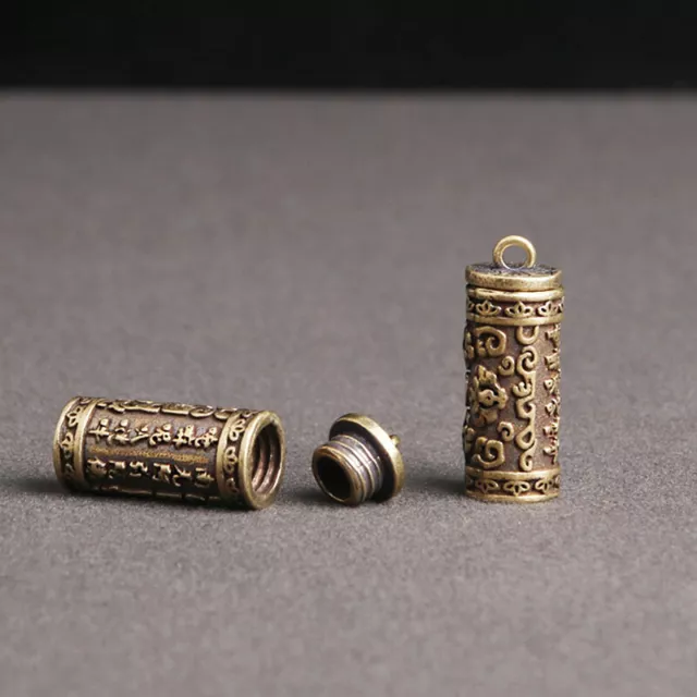 1PC Buddha Sutra Cylinder Pendant Jewelry Medicine Box Container Bottle Keych#km