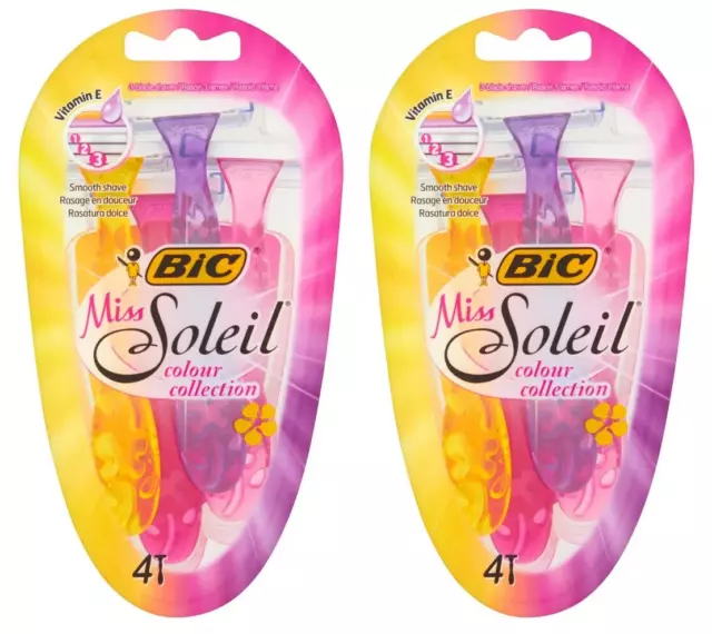 BIC Miss Soleil Colour Collection Rasoi monouso donna - 2x Confezione da 4