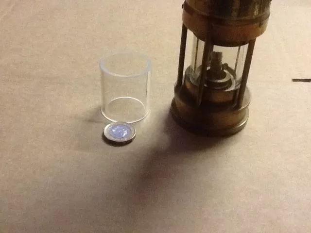 Miners Lamp Glass Half Size 38mm OD X 2.8 X 40mm Long