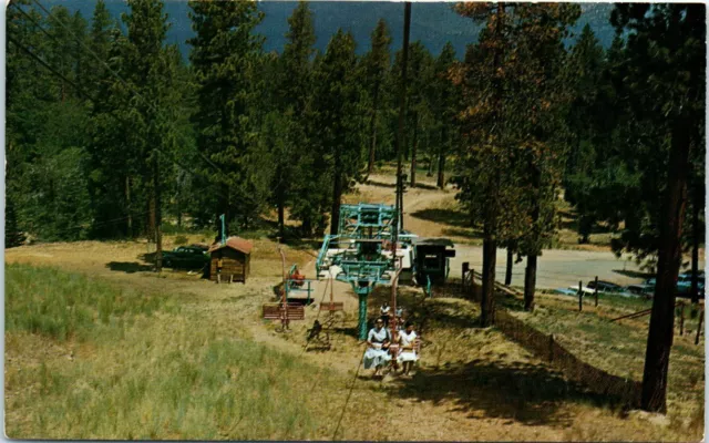 CA Postcard Snow Summit Big Bear Lake View Of San Gorgonia California Ski Area