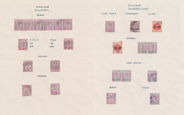 Zululand. Cancellations study on two pages.