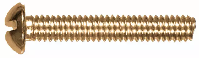 The Hillman Group 7492 Brass Round Head Slotted Machine Screw, 1/4-20 x 3-Inch