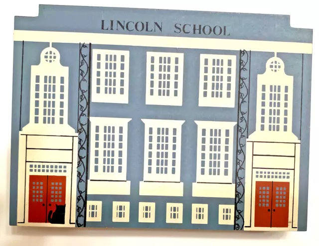 The Cat's Meow Wooden Shelf Sitter LINCOLN SCHOOL  Series VI