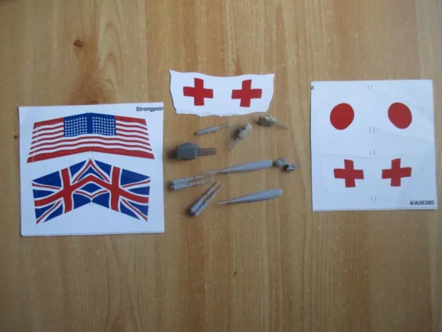 Various Scale Model Ship Parts & Flags.