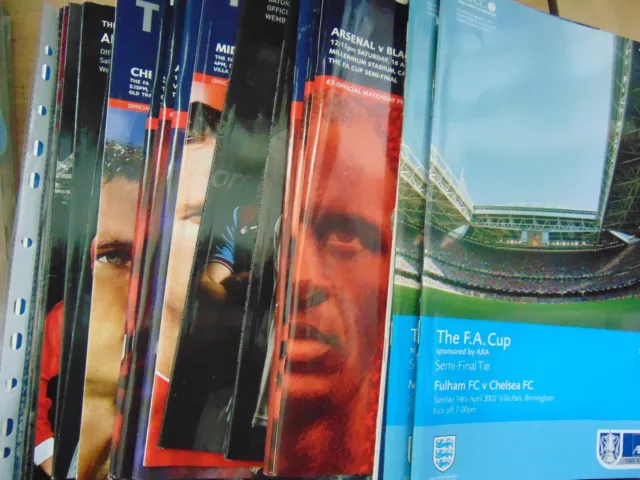 Bundle of 19 x FA Cup Semi Final Programmes, 2000-2010, Listed