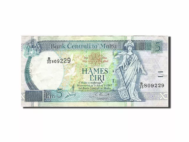[#261707] Banknote, Malta, 5 Liri, 1994, 1994, KM:46b, EF(40-45)