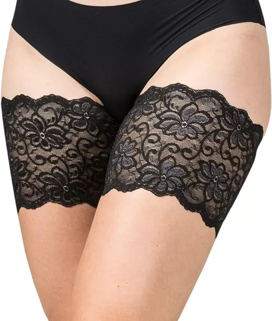 Genuine Black Bandelettes Anti Chafing Thigh Bands Women