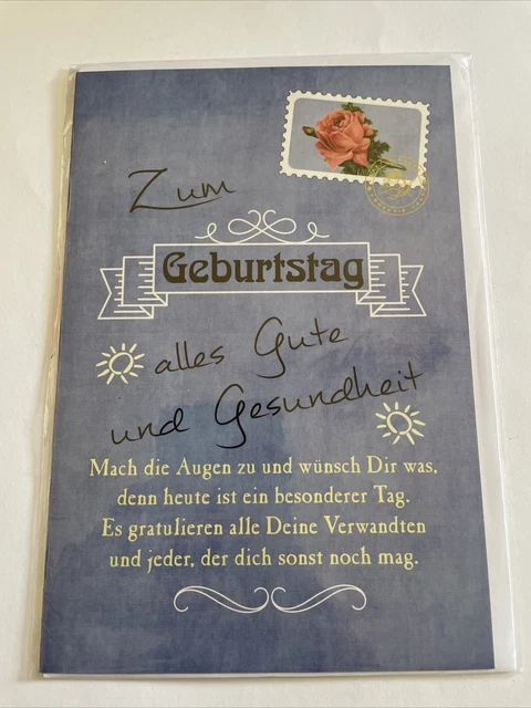 GLÜCKWUNSCHKARTE ZUM GEBURTSTAG Karte Mit Umschlag Karten Wünsche Glück