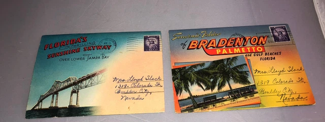 Florida Vintage 1960s Souvenir Folder fold-out Scenic Post Cards Tampa Bradenton