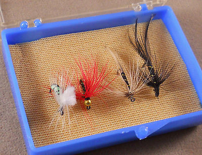 Trout Fishing Lure, Wet / Dry Flies Box Of 4, Pack Fly Hooks,  Lot # 25 As Photo