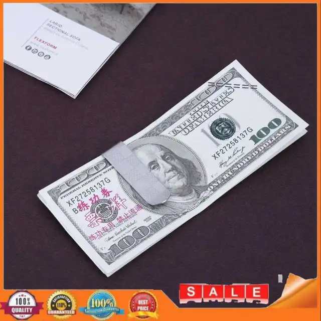 Stainless Steel Credit Money Clip Durable Plaid Book Clip Alloy for Men Business