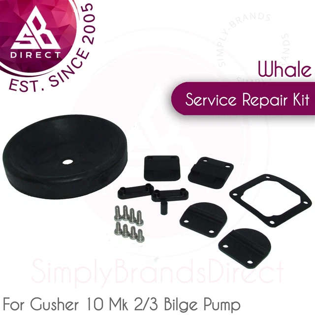 Whale Geyser 10 Mk 2/3 de Cale Pompe Néoprène Service Réparation Kit │ AK3706