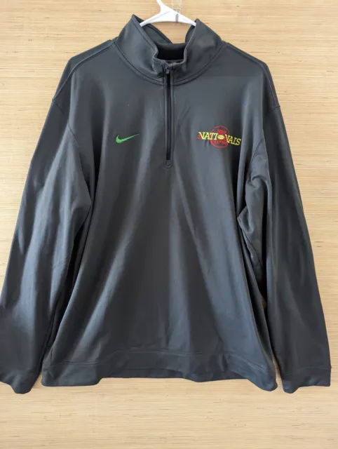 Nike Dri Fit Mens Half Zip Pullover Gray XL Polyester EYBL Basketball Swoosh