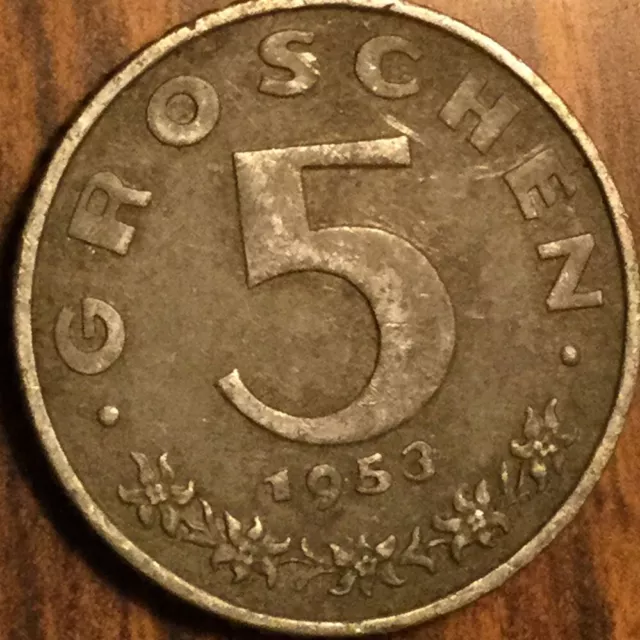 1953 Austria 5 Groschen Coin