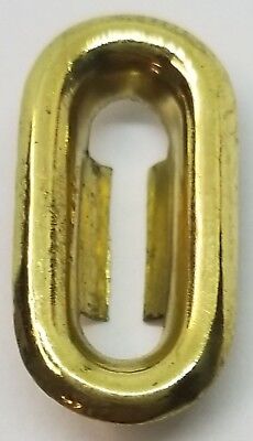 Stamped Brass Oval Keyhole Insert key hole antique vintage lock desk old drawer