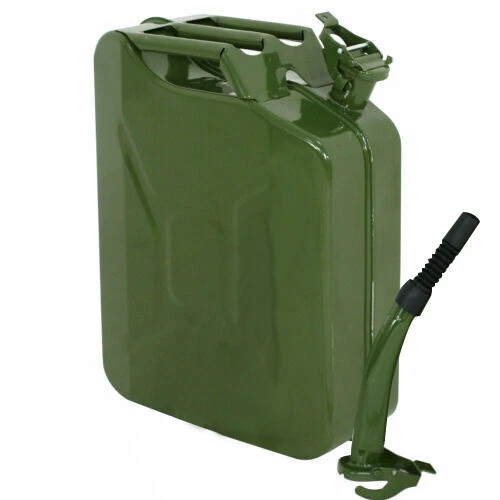 5 GALLON 20L Gas Fuel Can Metal Tank Emergency Backup Gasoline w/Spout