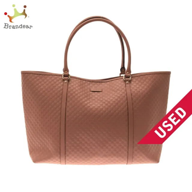 GUCCI Micro Gucci ssima Tote Bag Pink Leather No accessory by fedex ship NN180