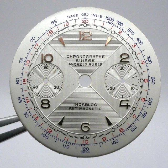 Cadran De Montre Galbé Gris Avec Fenêtre Date - Diamètre 30mm - Compatible P.75 - Neuf