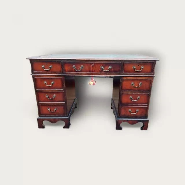 Vintage Mahogany Twin Pedestal Desk.