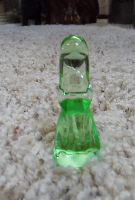 Vtg Mosser Glass Vi Hunter 1984 MINIATURE 2-1/8" JENNY Doll #5  Apple Green