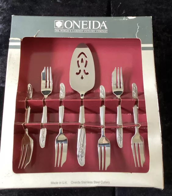 Oneida 7 Piece Pastry Set Solid Stainless Steel Vintage