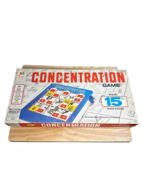 1959 15th Edition Milton Bradley Concentration Board Game Incomplete