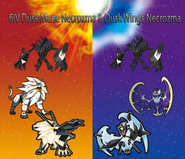 Ultra Square Shiny 6IV Solgaleo, Lunala, and Necrozma Legendary