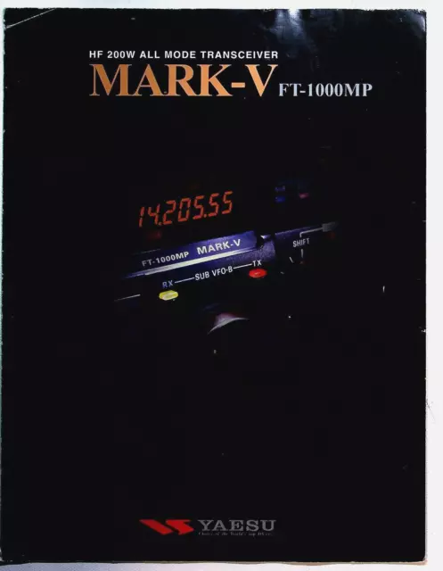 Yaesu Ft-1000Mp Mark-V Transceiver 8 Sided Original Color Brochure