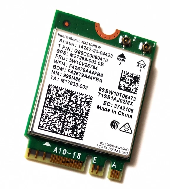 INTEL WIRELESS AX210.NGW NV NGFF M.2 WIFI 6E Bluetooth 5.2 802.11 ac ax ...