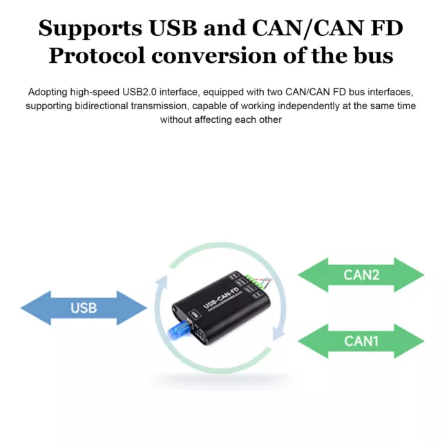 USB vers CAN FD Interface Converter CAN Bus Data Analyzer Communication Module 2