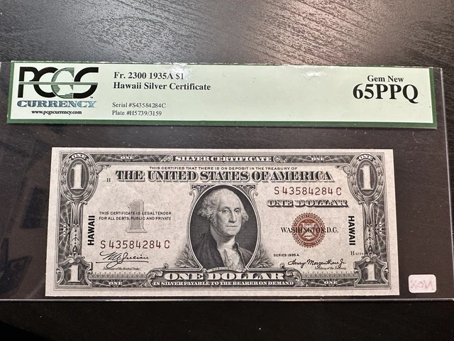 1935 A One Dollar $1 Hawaii WWII Emergency Issue Silver Certificate PCGS 65 PPQ