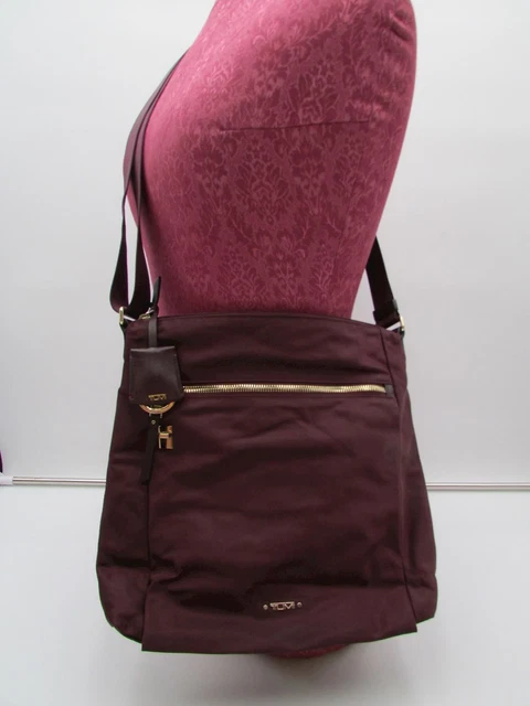 Tumi Voyager Canton Maroon Nylon Crossbody Handbag Purse