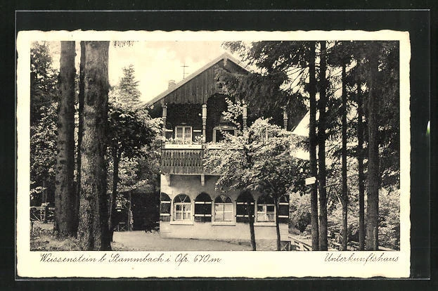 AK Weissenstein b. Stammbach i. Ofr., Unterkunftshaus 1937