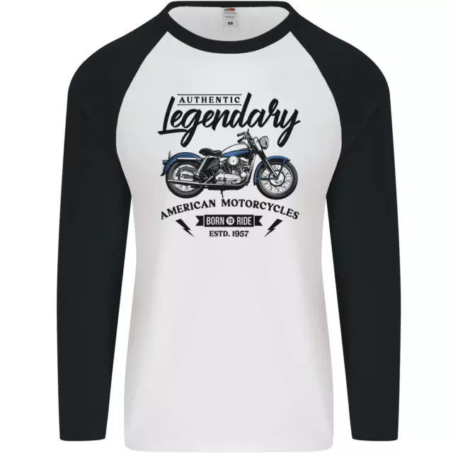 Legendary Motorcycles Biker Cafe Racer Mens L/S Baseball T-Shirt